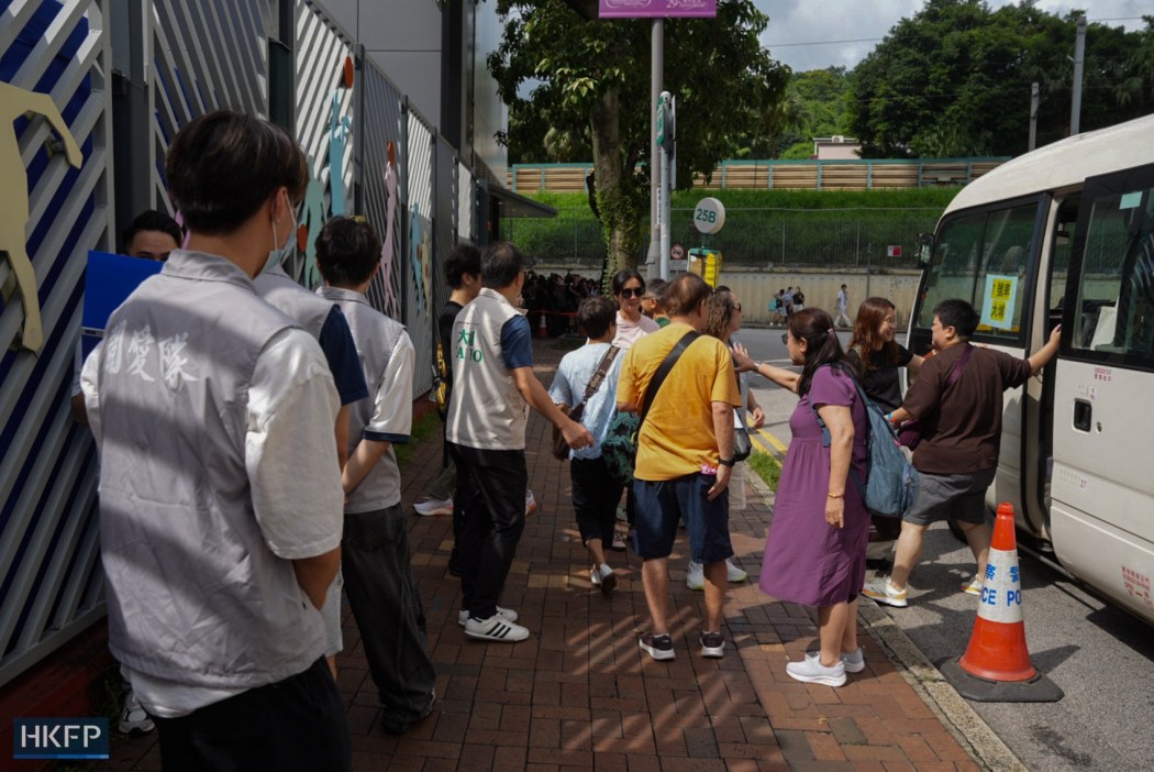 Wang Fuk Court residents attend a flat owners meeting at Tai Po Community Centre on July 19, 2026. Photo: Kyle Lam/HKFP.
