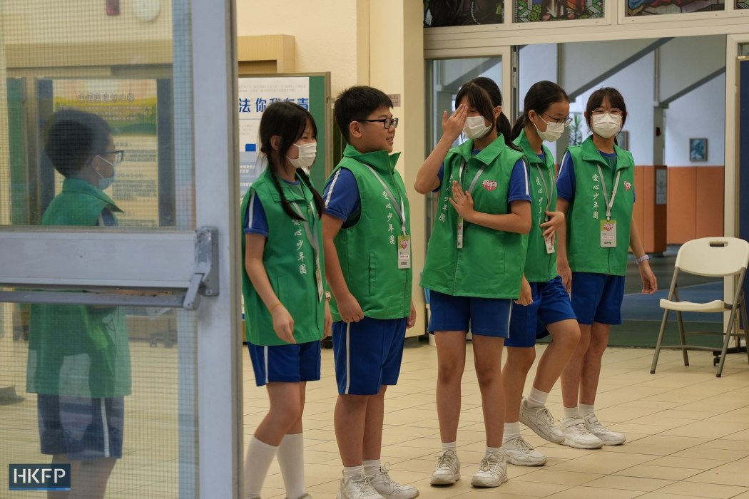 A primary school in Wong Tai Sin holds activities in support of National Security Education Day on April 15, 2024.