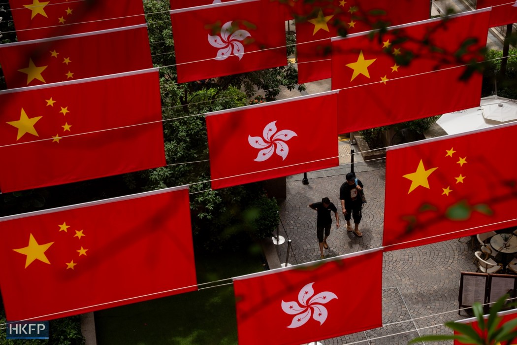 China's national flags fill the streets in Hong Kong ahead of July 1, 2025, the 28th anniversary of Hong Kong's handover to China. Photo: Kyle Lam/HKFP.