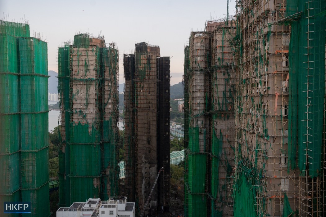 Wang Fuk Court in Tai Po, pictured on November 28, 2025, in the aftermath of the fatal blaze. Photo: Kyle Lam/HKFP.