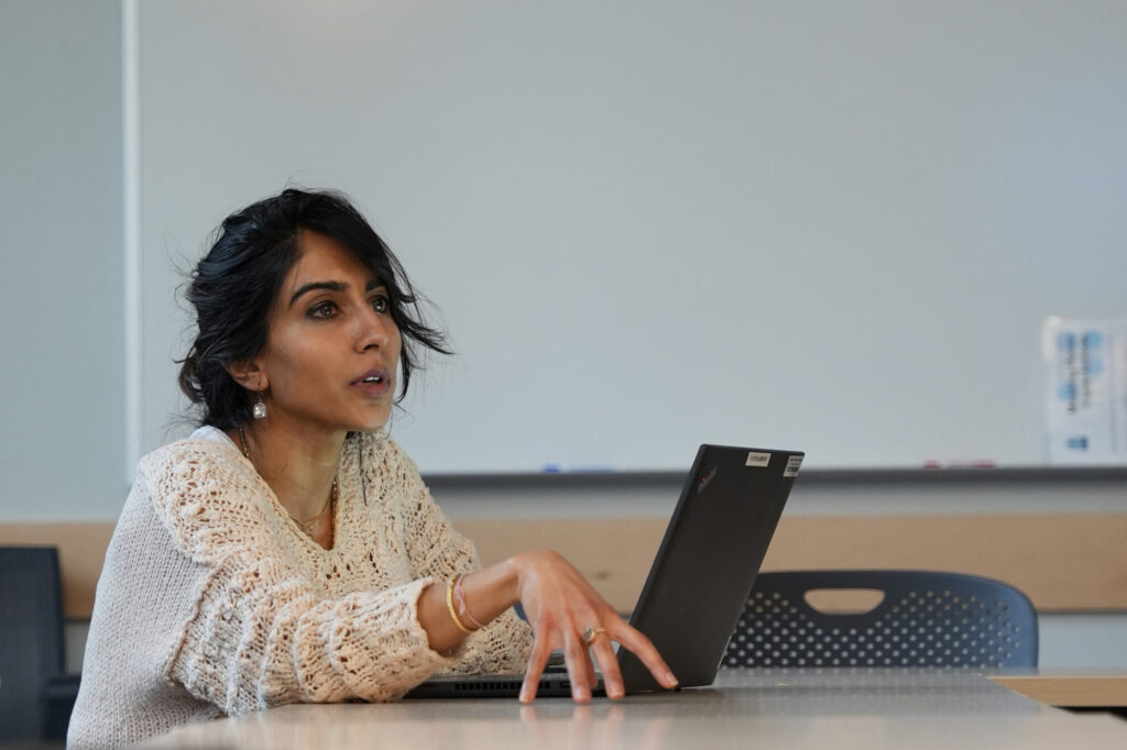 Dr. Sejal Hathi meets with officials at Colonia Paz in Lebanon in March, 2024 as part of her statewide "listening tour."