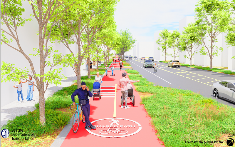 Seattle Advances Design for Leary Way Bikeway, While Advocates Push for Shilshole