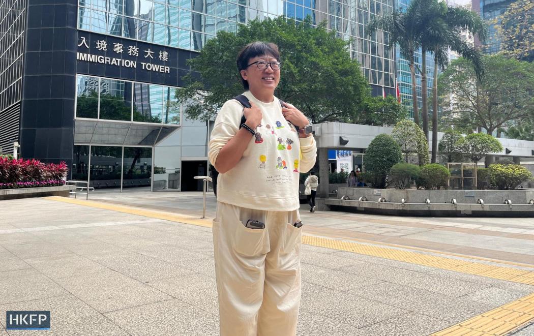 Jackie Chen outside the District Court in Hong Kong on March 11, 2025.