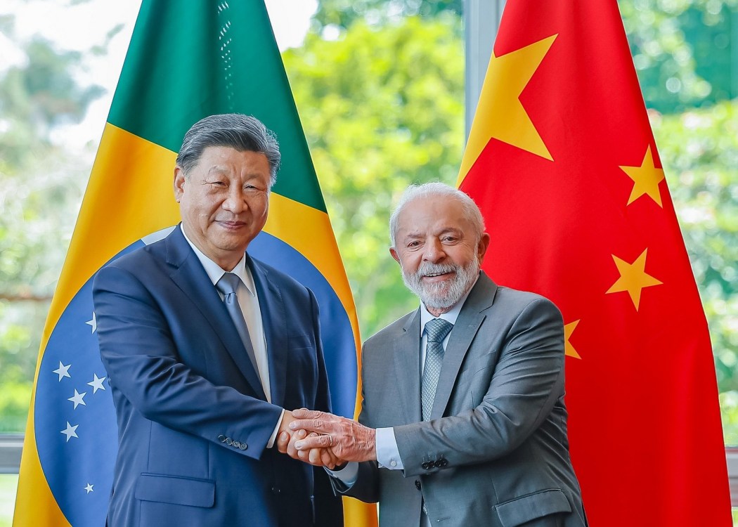 Chinese President Xi Jinping meets Brazilian President Luiz Inacio Lula da Silva during a visit to Brazil in November 2024.