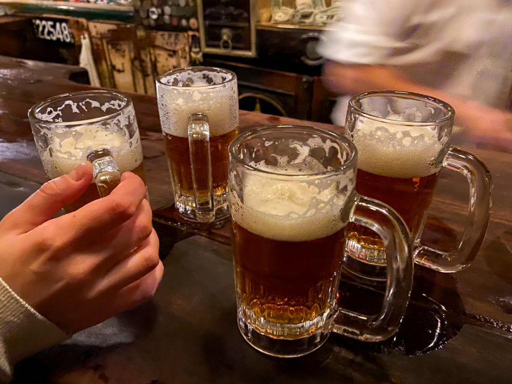 beers on a bar