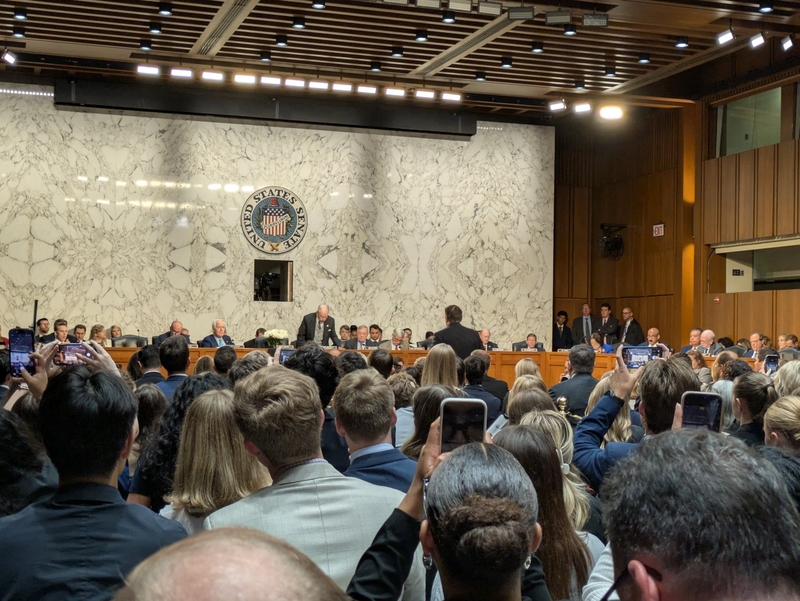 Acting Attorney General Todd Blanche is sworn in before testifying before the Senate Committee on the Judiciary for his confirmation hearing on Wednesday, July 15, 2026, at the Hart Senate Office Building. (Photo by Ashley Murray/States Newsroom)