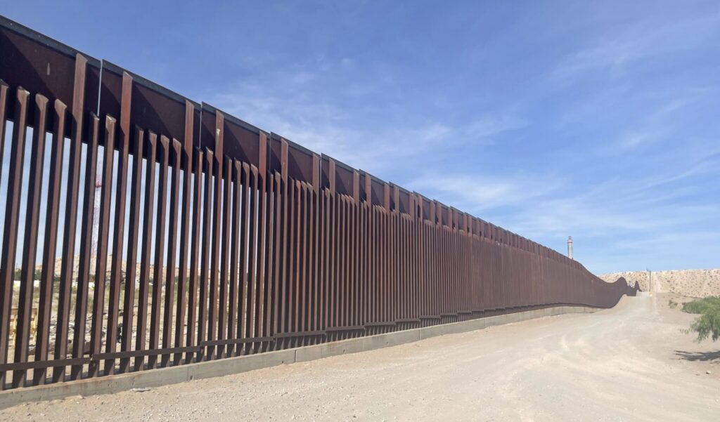 A section of the U.S.-Mexico border wall near El Paso, Texas, on June 6, 2024. (Photo by Ariana Figueroa/States Newsroom)