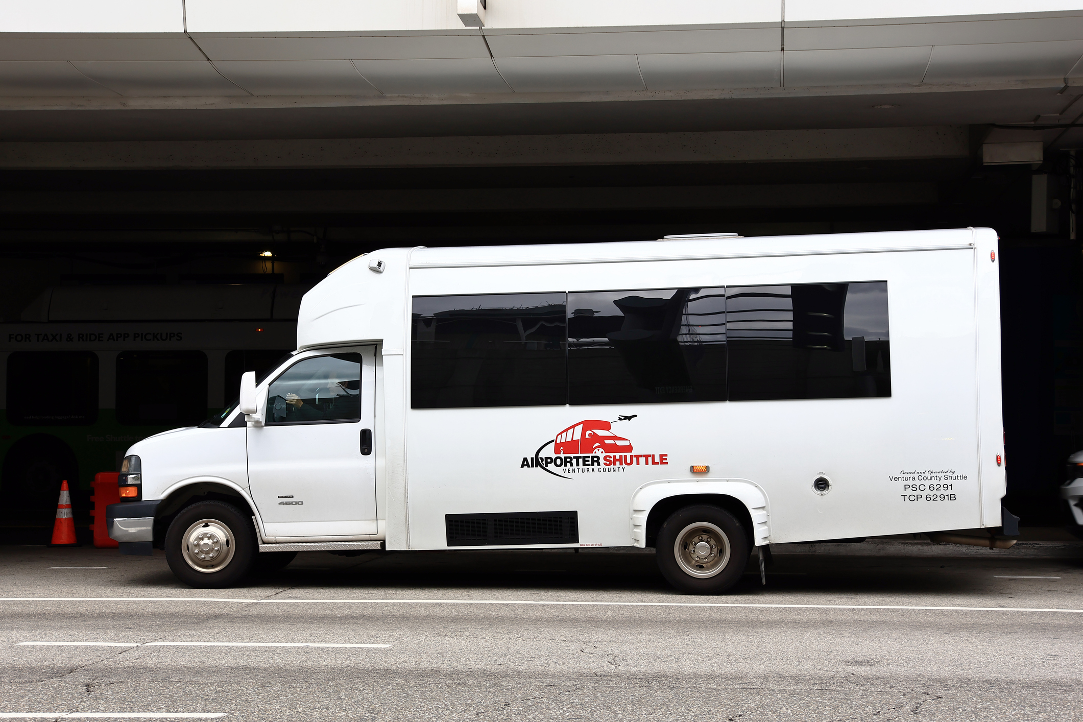 an airport shuttle bus