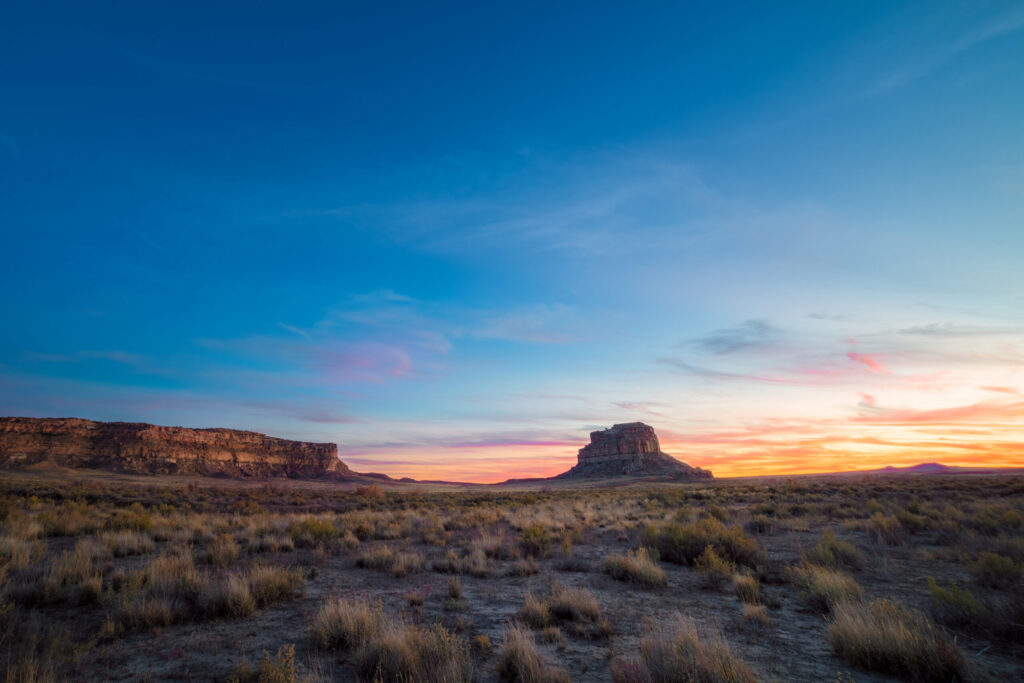 Chaco Canyon at sunset. (Photo by Eric Lowenbach/Getty Images)