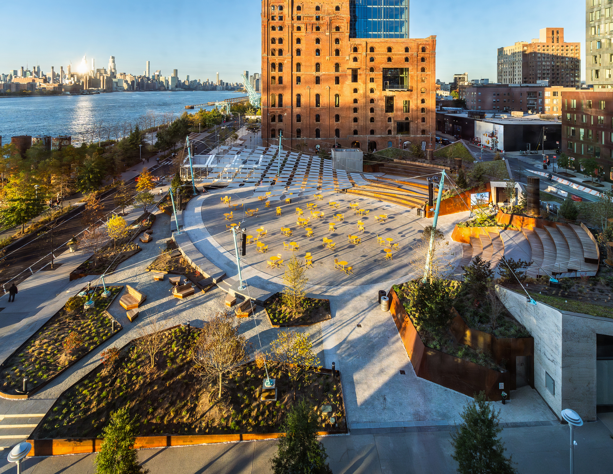 the plaza outside the Domino sugar factory building