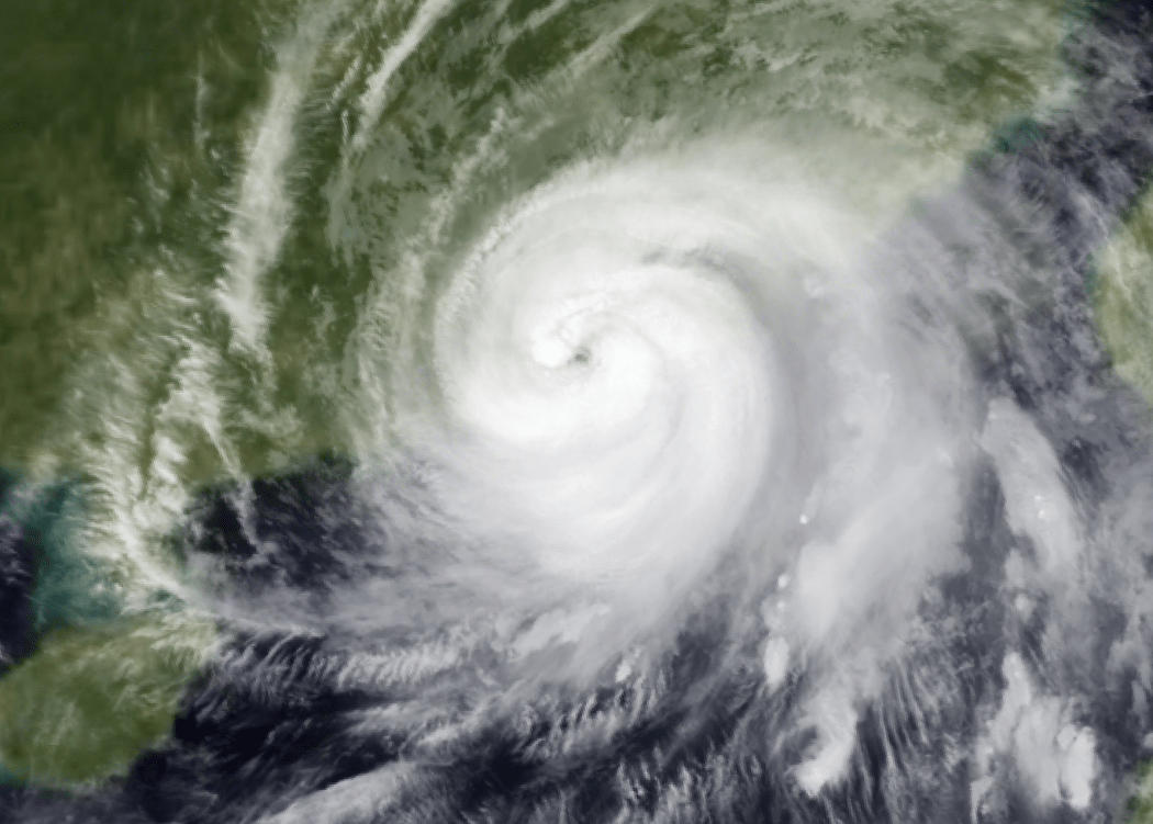 Typhoon Noul making landfall in China at peak intensity on July 25, 2026.