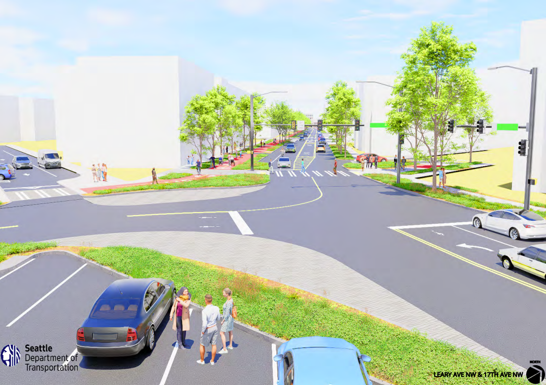 Seattle Advances Design for Leary Way Bikeway, While Advocates Push for Shilshole