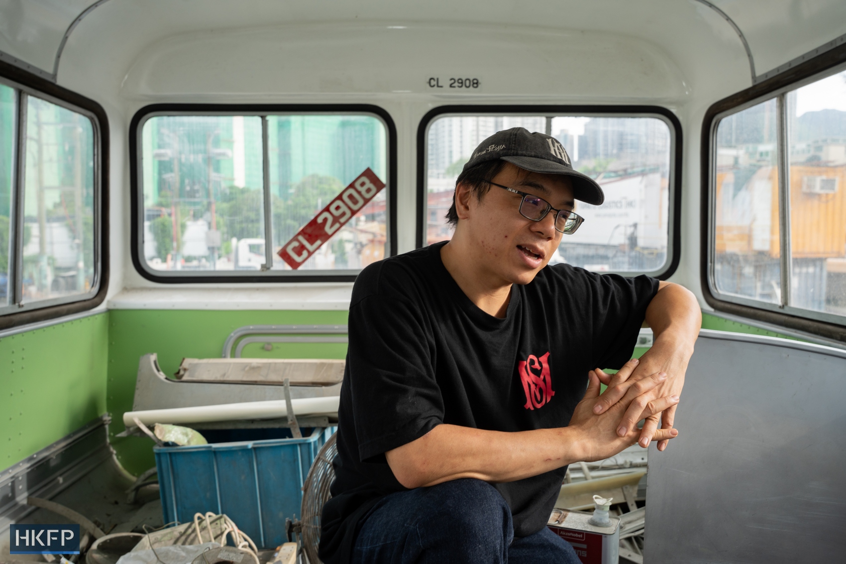 Chung is one of the two bus enthusiasts trying to restore a Leyland Victory Mark II double-decker in Hong Kong. Photo: Kyle Lam/HKFP.