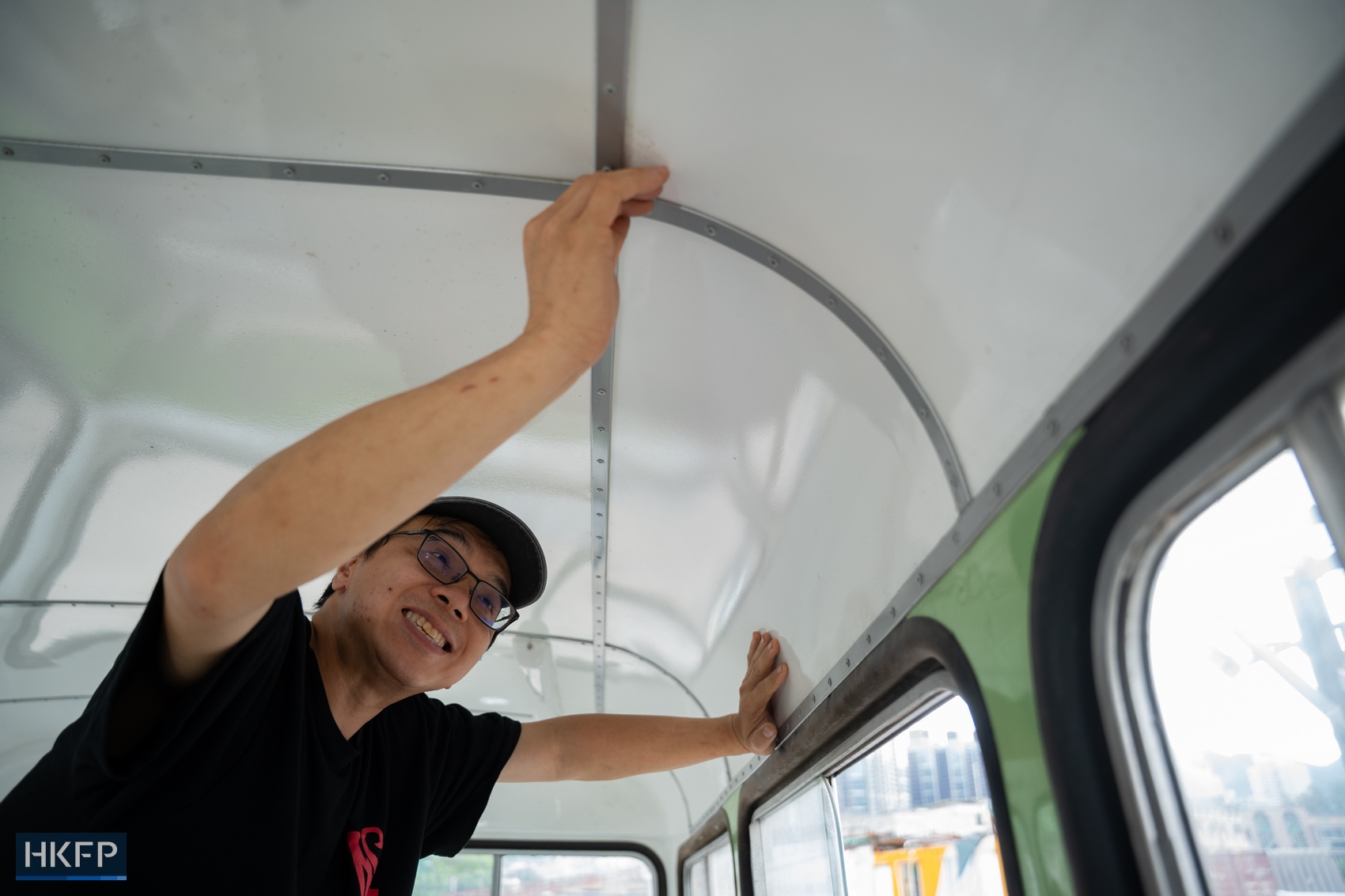 Terrence is one of the two bus enthusiasts trying to restore a Leyland Victory Mark II double-decker in Hong Kong. Photo: Kyle Lam/HKFP.