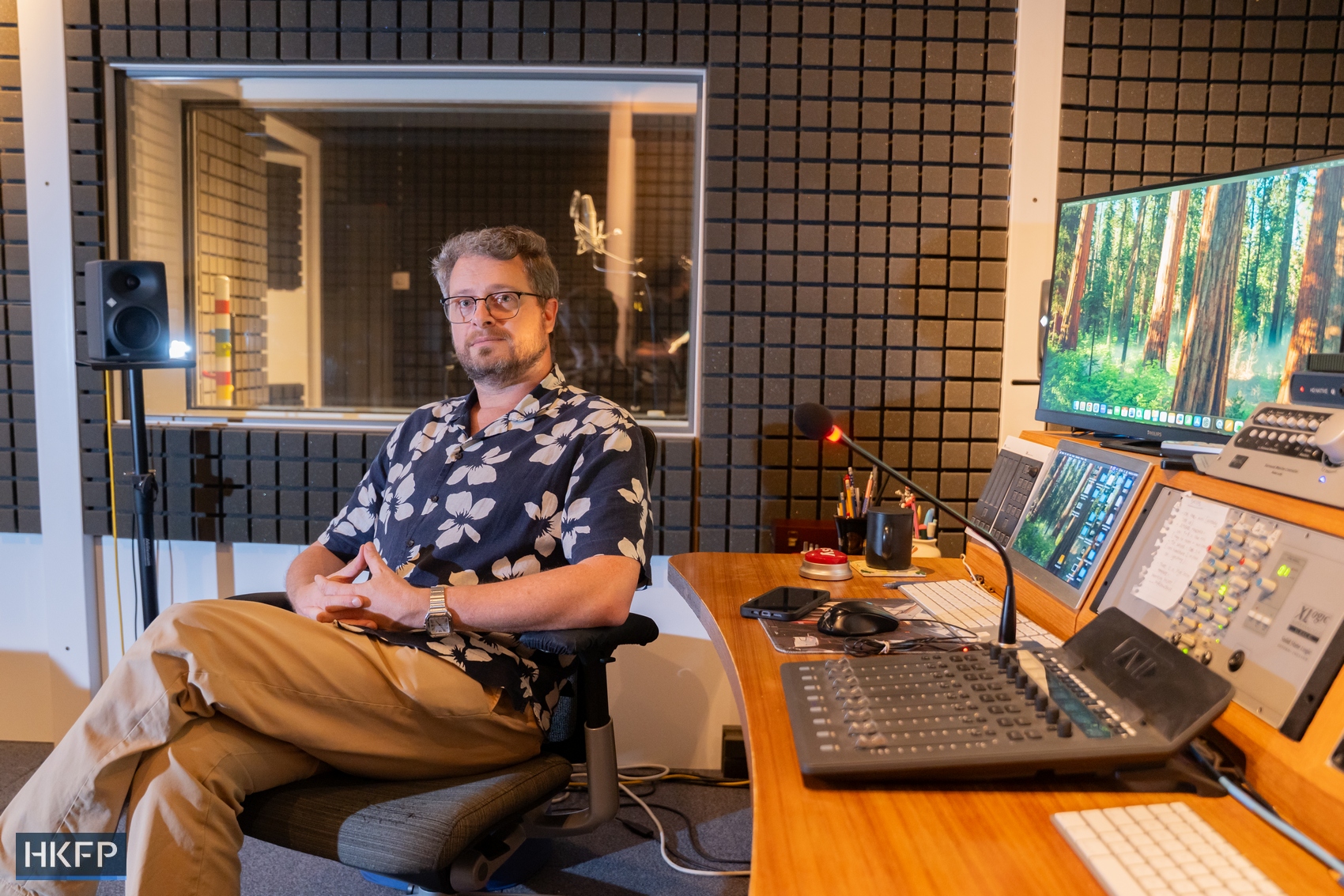 Russell Wait, founder of voiceover studio Red Angel Media, on July 8, 2026. Photo: Kyle Lam/HKFP.