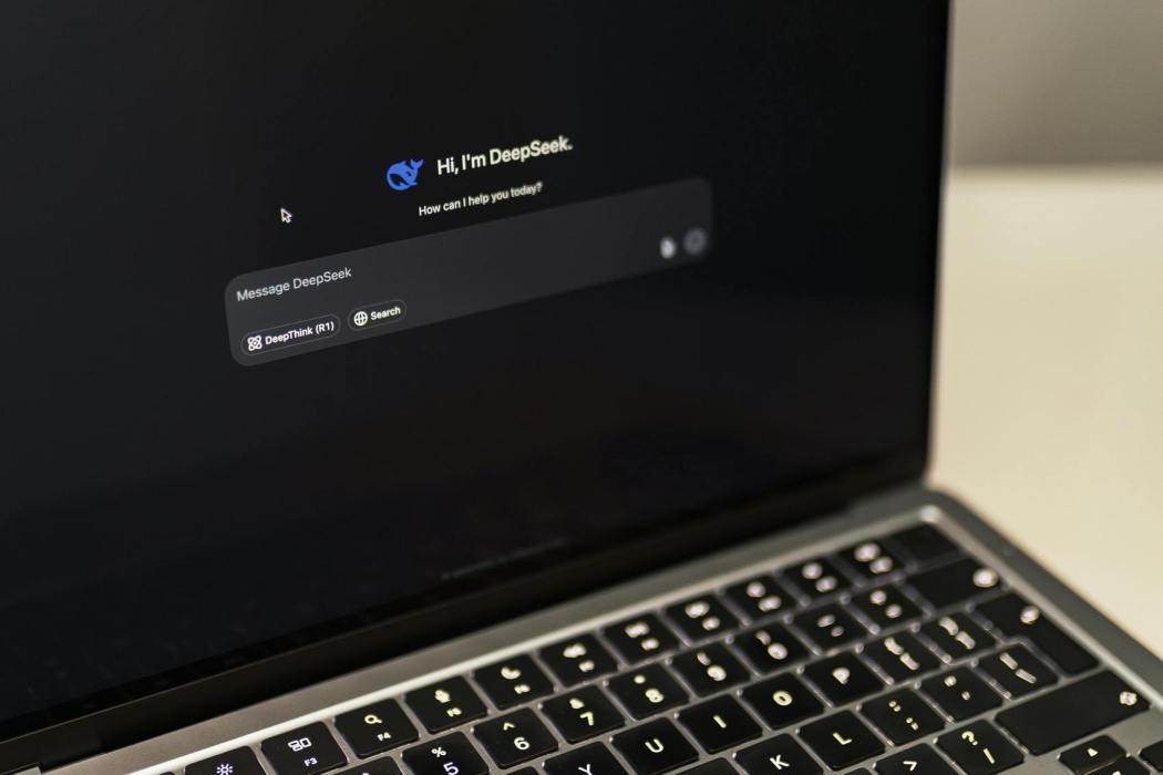 DeepSeek displayed on a laptop.
