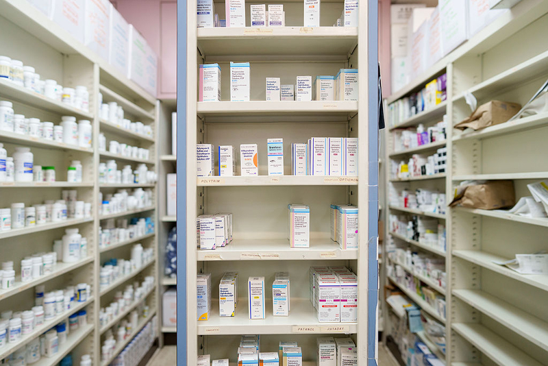 Medications are stored on shelves at a pharmacy in Los Angeles. The U.S. Supreme Court heard a case April 29, 2026, that could have major implications on the price of generic drugs. (Photo by Eric Thayer/Getty Images)