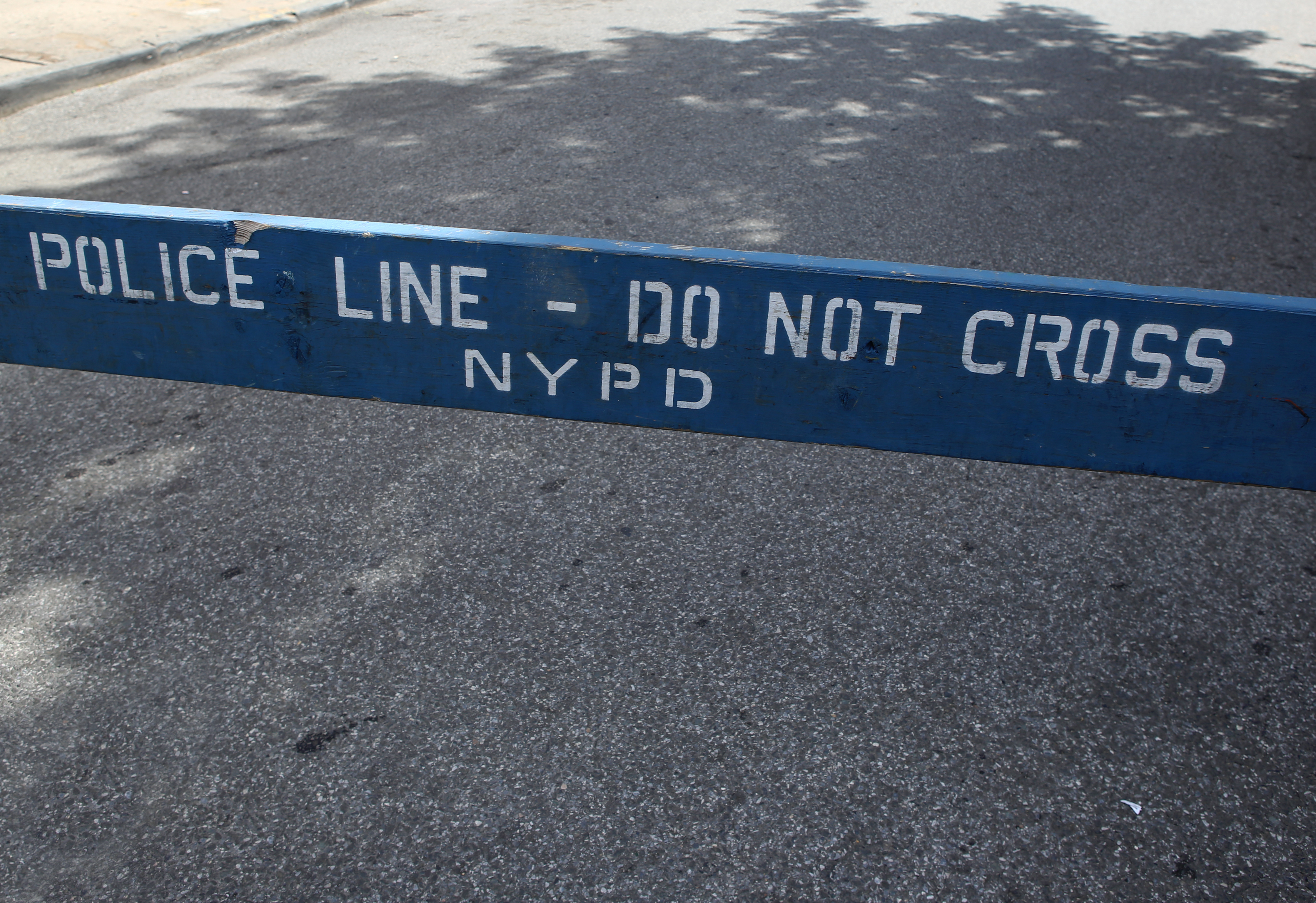 Police Line - Do Not Cross" NYPD fence in the streets of New York City