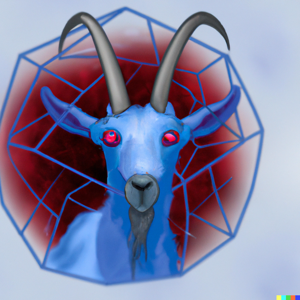 blue horned goat