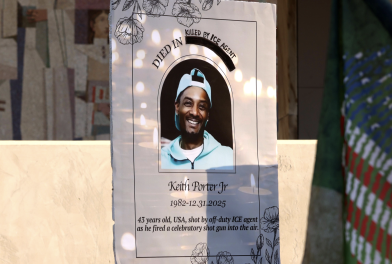 Poster has a photo of Keith Porter Jr. with his year of birth, 1982, and date of death 12.31.2025.