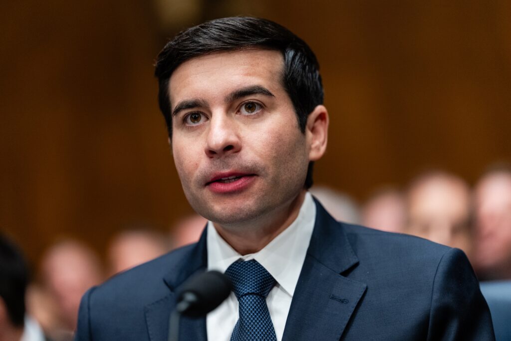 Keith Sonderling, acting U.S. secretary of Labor, appears at his confirmation hearing in front of the Senate Health, Education, Labor and Pensions Committee on Capitol Hill on July 16, 2026 in Washington, D.C. Sonderling has been acting secretary of Labor since April 20, 2026 after Lori Chavez-DeRemer resigned. (Photo by Eric Lee/Getty Images)