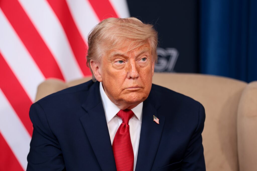 President Donald Trump attends a bilateral meeting with Egyptian President Abdel Fattah el-Sisi on the sidelines of the G7 Summit on June 17, 2026 in Evian-les-Bains, France. (Photo by Anna Moneymaker/Getty Images)