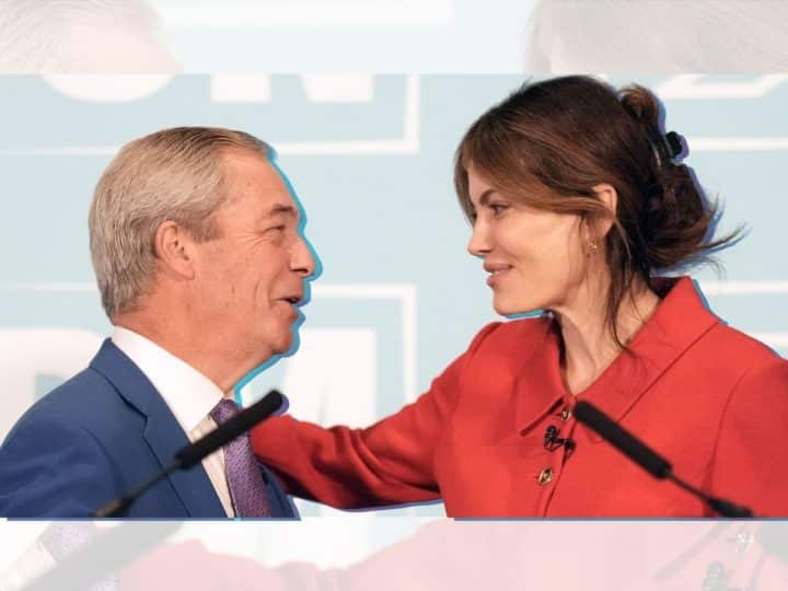 Nigel Farage and Laila Cunningham of Reform UK