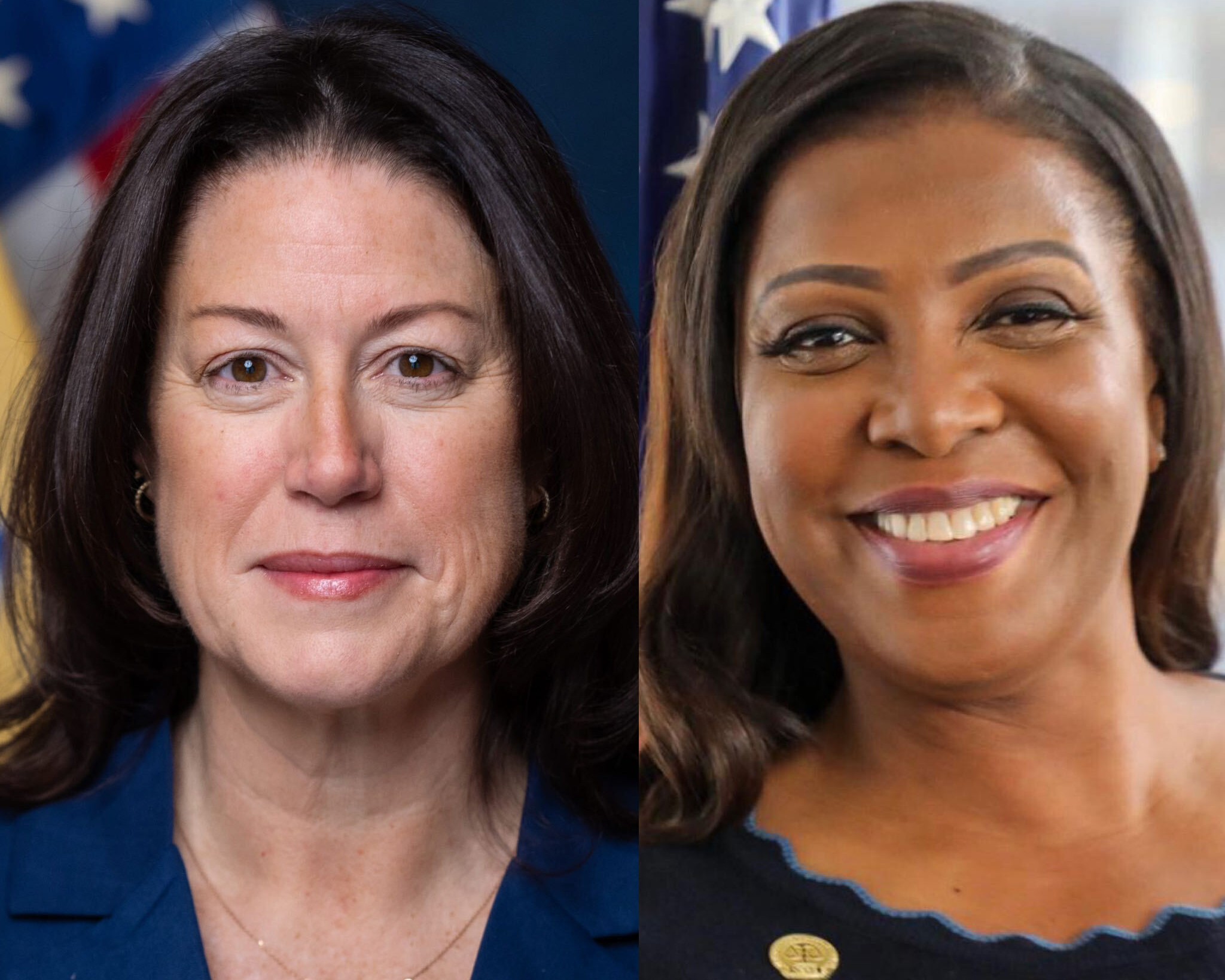 New Jersey Attorney General Jennifer Davenport and New York Attorney General Letitia James