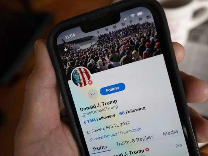 Truth Social app displayed on a smartphone
